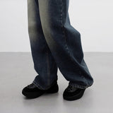 Keevy Button Wide Denim Pants