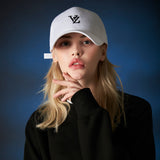 3D Monogram logo over fit ball cap WHITE