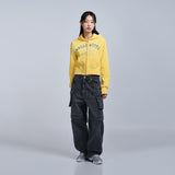 acme de la vie / Sanrio HELLO KITTY LETTERING CROP HOODIE ZIP UP YELLOW