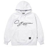 レターグラフオーバーサイズドヘビースウェットフーディー / 22 LETTER GRAPH OVERSIZED HEAVY SWEAT  HOODIE WHITE MELANGE / LIGHT KHAKI