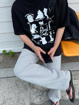 レイジーキャットハーフTシャツ