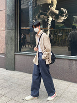 マドレーヌワイドツータックコットンパンツ