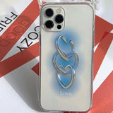 ラブブルーハートリングiPhoneケース / Love Blue Heart Ring iPhone Case