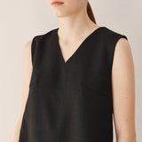 Vネックミニマルミニドレス/V-neck minimal mini dress_black