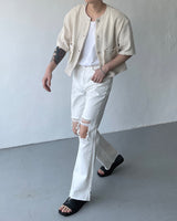 ミュファダメージカッティングデニム / MG617 Mufa Damage Cutting Denim (2 colors)