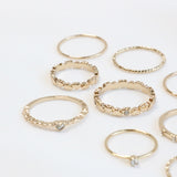 ミニハートレイヤードリングセット / Mini Heart Layered Ring 10 Set (2 color)