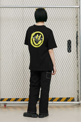 LOGO&SMILEY TEE [BLACK] (6552887984246)