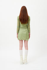 スモールチェリーシースルーパターンカーディガン / SMALL CHERRY SEE THROUGH PATTERN CARDIGAN [LIME]