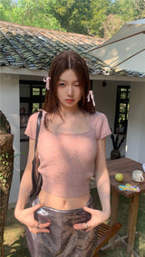 ホーリースクエアショートスリーブニット / Holly Square Short Sleeve Knit