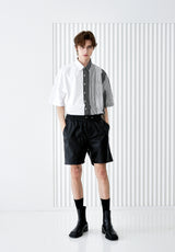SOLID & MULTI STRIPE HALF SHIRT BLACK (6566874710134)