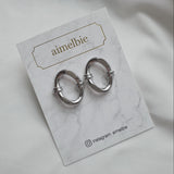 [Aespa Winter, Karina Piercing] Knotted Oval Ring Piercing - Silver Color