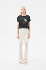 チェリーレースブーツカットパンツ / CHERRY LACE BOOTCUT PANTS [IVORY]