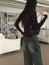 Meto セミブーツカットワイドデニムパンツ