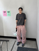 ナイロンカーゴワイドパンツ
