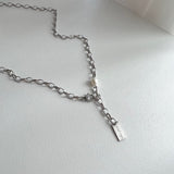 huu サージカルスチールヒップフレッシュウォーターパールボールド3ウェイネックレス / huu Surgical Steel Hip Fresh Water Pearl Bold Three-Way Necklace