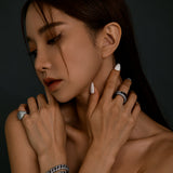 ハーフペーバリング/[S925] Half Paver Ring (black silver)