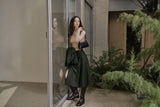 ウールツイルセットアップスカート/WOOL TWILL SETUP SKIRT_DEEP KAHKI