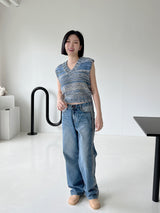 ミックスニットベスト/Mix Knit Best (3color)