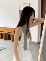 フリルカンカンVネックレイヤードフレアミニワンピース / Hiru frill cancan V-neck layered flare mini dress