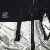 ウィンドブレーカーフーデッドステッチジャケット/BSR2223FWJK034 MMM WINDBREAKER HOODED STRETCH JACKET SILVER/NAVY