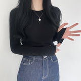 エクステンデッドスリーブラウンドネックTシャツ