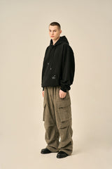 OVERSIZED MINI LOGO HOOD - BLACK