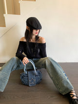 Luckett Y2K Kitsch Star Belt Denim Mini Shoulder Bag