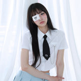 0 1 ネクタイチェーンハーフシャツ / 0 1 necktie chain half shirt -WHITE