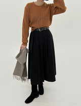 クリーンベルトロングスカート/Clean belt long skirt (2color)