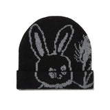 WITTY BUNNY GRAPHIC BEANIE [BLACK]