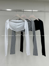 Eiffel Backless Sleeveless Cardigan Set