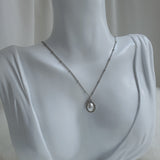 Elegant Layered Pearl Choker Necklace - Silver color