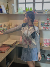 アーガイルルーピーカーディガン /  argyle loopy cardigan