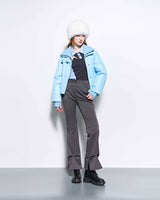 Rib Neck Goose Down Jacket _ Sky Blue