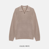 ブレンドオープンカラニット/BLEND OPEN KARA KNIT(7COLOR)