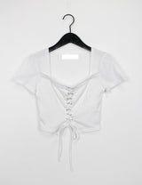 コルセットスクエアネックTシャツ / Corset Square Neck T-shirt (3color)