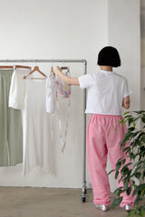 ribbon string pants (pink)