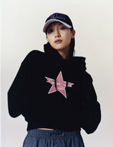 スターロゴクロップドフーディー / W STAR LOGO CROPPED HOODIE PURPLE(CV2CFFM401A)