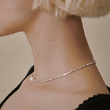 [925 Silver]Petit Cube Pearl Necklace