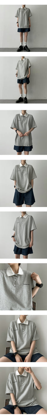 ハーモニーエンブロイダードカラーショートスリーブシャツ / Harmony embroidered collar short sleeve shirt
