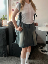 ビンテージウォッシングデニムテニススカート / vintage washing denim tennis skirt