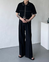 DL ステッチVネックカラーニットウェア / DL Stitch V-Neck Collar Knitwear (2 colors)