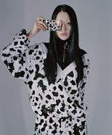 0 3 black cow velvet zip-up top (4641550663798)