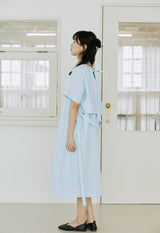 layered ribbon onepiece sky blue