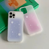 Blue - Snow Square Phone Case_matt
