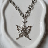 [IDLE Miyeon Necklace] Princess Butterfly Chain Semi Choker Necklace