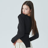 CUT-OFF LINE TOP / BLACK