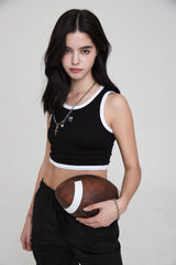 mii リブ クロップタンクトップ / mii RIBBED CROP TANK TOP BLACK