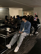 セミオーバーチャイナデニムジャケット / LMN Semi-Overs China Denim Jacket (blue)