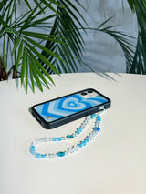 オーシャンブルーハートミークリスタルロングストラップ / Ocean Blue Heart Me Crystal Long Strap